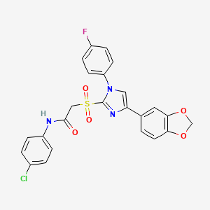 2-{[4-(2H-1,3-benzodioxol-5-yl)-1-(4-fluorophenyl)-1H-imidazol-2-yl]sulfonyl}-N-(4-chlorophenyl)acetamide