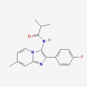 molecular formula C18H18FN3O B6513886 N-[2-(4-fluorophenyl)-7-methylimidazo[1,2-a]pyridin-3-yl]-2-methylpropanamide CAS No. 850931-17-8