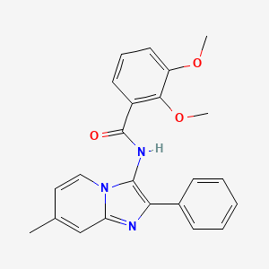 molecular formula C23H21N3O3 B6513898 2,3-dimethoxy-N-{7-methyl-2-phenylimidazo[1,2-a]pyridin-3-yl}benzamide CAS No. 850931-96-3