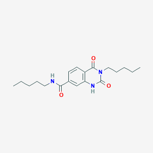 molecular formula C19H27N3O3 B6513913 2,4-dioxo-N,3-dipentyl-1,2,3,4-tetrahydroquinazoline-7-carboxamide CAS No. 892263-10-4