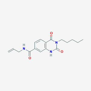 molecular formula C17H21N3O3 B6513923 2,4-dioxo-3-pentyl-N-(prop-2-en-1-yl)-1,2,3,4-tetrahydroquinazoline-7-carboxamide CAS No. 892263-42-2