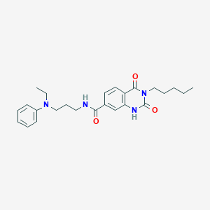 molecular formula C25H32N4O3 B6513945 N-{3-[ethyl(phenyl)amino]propyl}-2,4-dioxo-3-pentyl-1,2,3,4-tetrahydroquinazoline-7-carboxamide CAS No. 892264-46-9