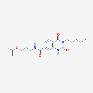 molecular formula C20H29N3O4 B6513948 2,4-dioxo-3-pentyl-N-[3-(propan-2-yloxy)propyl]-1,2,3,4-tetrahydroquinazoline-7-carboxamide CAS No. 892264-62-9