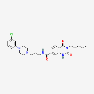 molecular formula C27H34ClN5O3 B6513952 N-{3-[4-(3-chlorophenyl)piperazin-1-yl]propyl}-2,4-dioxo-3-pentyl-1,2,3,4-tetrahydroquinazoline-7-carboxamide CAS No. 892264-54-9