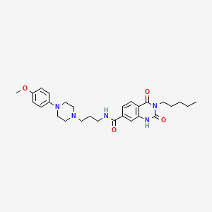 molecular formula C28H37N5O4 B6513961 N-{3-[4-(4-methoxyphenyl)piperazin-1-yl]propyl}-2,4-dioxo-3-pentyl-1,2,3,4-tetrahydroquinazoline-7-carboxamide CAS No. 892264-94-7