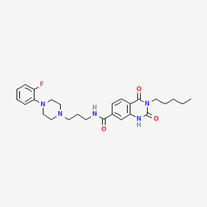 molecular formula C27H34FN5O3 B6513968 N-{3-[4-(2-fluorophenyl)piperazin-1-yl]propyl}-2,4-dioxo-3-pentyl-1,2,3,4-tetrahydroquinazoline-7-carboxamide CAS No. 892265-02-0