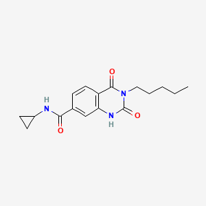 molecular formula C17H21N3O3 B6513970 N-cyclopropyl-2,4-dioxo-3-pentyl-1,2,3,4-tetrahydroquinazoline-7-carboxamide CAS No. 892265-34-8