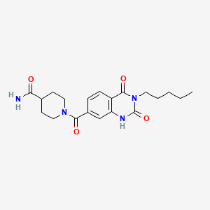 molecular formula C20H26N4O4 B6513971 1-(2,4-dioxo-3-pentyl-1,2,3,4-tetrahydroquinazoline-7-carbonyl)piperidine-4-carboxamide CAS No. 892265-50-8