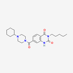 molecular formula C24H34N4O3 B6513982 7-(4-cyclohexylpiperazine-1-carbonyl)-3-pentyl-1,2,3,4-tetrahydroquinazoline-2,4-dione CAS No. 892266-09-0