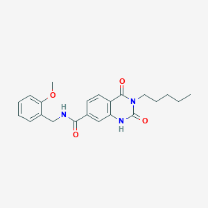 molecular formula C22H25N3O4 B6513990 N-[(2-methoxyphenyl)methyl]-2,4-dioxo-3-pentyl-1,2,3,4-tetrahydroquinazoline-7-carboxamide CAS No. 892267-32-2