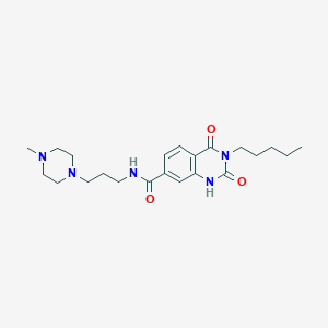 molecular formula C22H33N5O3 B6513999 N-[3-(4-methylpiperazin-1-yl)propyl]-2,4-dioxo-3-pentyl-1,2,3,4-tetrahydroquinazoline-7-carboxamide CAS No. 892267-72-0