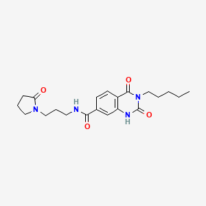 molecular formula C21H28N4O4 B6514014 2,4-dioxo-N-[3-(2-oxopyrrolidin-1-yl)propyl]-3-pentyl-1,2,3,4-tetrahydroquinazoline-7-carboxamide CAS No. 892268-60-9