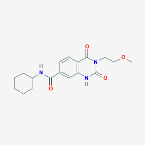 molecular formula C18H23N3O4 B6514034 N-cyclohexyl-3-(2-methoxyethyl)-2,4-dioxo-1,2,3,4-tetrahydroquinazoline-7-carboxamide CAS No. 892268-90-5