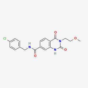 molecular formula C19H18ClN3O4 B6514045 N-[(4-chlorophenyl)methyl]-3-(2-methoxyethyl)-2,4-dioxo-1,2,3,4-tetrahydroquinazoline-7-carboxamide CAS No. 892269-80-6