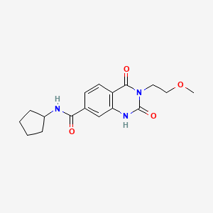 molecular formula C17H21N3O4 B6514050 N-cyclopentyl-3-(2-methoxyethyl)-2,4-dioxo-1,2,3,4-tetrahydroquinazoline-7-carboxamide CAS No. 892270-43-8