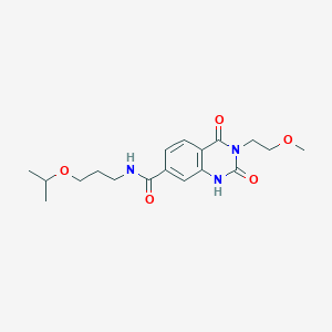 molecular formula C18H25N3O5 B6514052 3-(2-methoxyethyl)-2,4-dioxo-N-[3-(propan-2-yloxy)propyl]-1,2,3,4-tetrahydroquinazoline-7-carboxamide CAS No. 892270-66-5