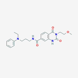 molecular formula C23H28N4O4 B6514056 N-{3-[ethyl(phenyl)amino]propyl}-3-(2-methoxyethyl)-2,4-dioxo-1,2,3,4-tetrahydroquinazoline-7-carboxamide CAS No. 892270-59-6