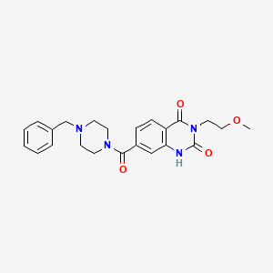 molecular formula C23H26N4O4 B6514084 7-(4-benzylpiperazine-1-carbonyl)-3-(2-methoxyethyl)-1,2,3,4-tetrahydroquinazoline-2,4-dione CAS No. 892271-98-6