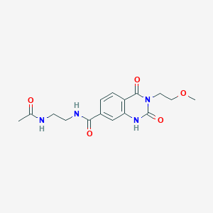molecular formula C16H20N4O5 B6514089 N-(2-{[3-(2-methoxyethyl)-2,4-dioxo-1,2,3,4-tetrahydroquinazolin-7-yl]formamido}ethyl)acetamide CAS No. 892271-82-8