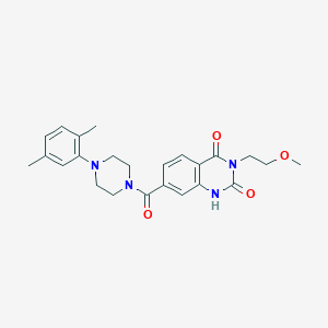 molecular formula C24H28N4O4 B6514094 7-[4-(2,5-dimethylphenyl)piperazine-1-carbonyl]-3-(2-methoxyethyl)-1,2,3,4-tetrahydroquinazoline-2,4-dione CAS No. 892272-22-9