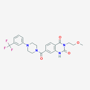 molecular formula C23H23F3N4O4 B6514100 3-(2-methoxyethyl)-7-{4-[3-(trifluoromethyl)phenyl]piperazine-1-carbonyl}-1,2,3,4-tetrahydroquinazoline-2,4-dione CAS No. 892272-62-7