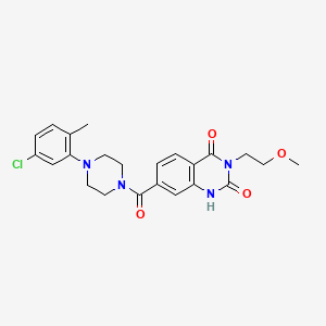 molecular formula C23H25ClN4O4 B6514108 7-[4-(5-chloro-2-methylphenyl)piperazine-1-carbonyl]-3-(2-methoxyethyl)-1,2,3,4-tetrahydroquinazoline-2,4-dione CAS No. 892272-54-7