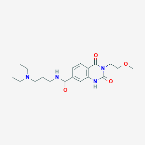 molecular formula C19H28N4O4 B6514111 N-[3-(diethylamino)propyl]-3-(2-methoxyethyl)-2,4-dioxo-1,2,3,4-tetrahydroquinazoline-7-carboxamide CAS No. 892273-10-8