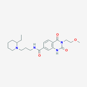molecular formula C22H32N4O4 B6514116 N-[3-(2-ethylpiperidin-1-yl)propyl]-3-(2-methoxyethyl)-2,4-dioxo-1,2,3,4-tetrahydroquinazoline-7-carboxamide CAS No. 892273-34-6