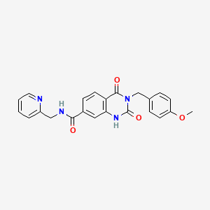 molecular formula C23H20N4O4 B6514122 3-[(4-methoxyphenyl)methyl]-2,4-dioxo-N-[(pyridin-2-yl)methyl]-1,2,3,4-tetrahydroquinazoline-7-carboxamide CAS No. 892273-74-4