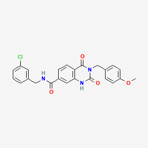 molecular formula C24H20ClN3O4 B6514133 N-[(3-chlorophenyl)methyl]-3-[(4-methoxyphenyl)methyl]-2,4-dioxo-1,2,3,4-tetrahydroquinazoline-7-carboxamide CAS No. 892273-98-2