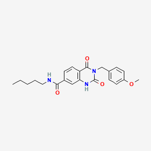 molecular formula C22H25N3O4 B6514138 3-[(4-methoxyphenyl)methyl]-2,4-dioxo-N-pentyl-1,2,3,4-tetrahydroquinazoline-7-carboxamide CAS No. 892274-30-5