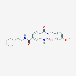molecular formula C25H27N3O4 B6514144 N-[2-(cyclohex-1-en-1-yl)ethyl]-3-[(4-methoxyphenyl)methyl]-2,4-dioxo-1,2,3,4-tetrahydroquinazoline-7-carboxamide CAS No. 892274-38-3