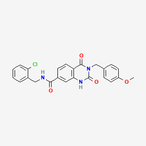 molecular formula C24H20ClN3O4 B6514151 N-[(2-chlorophenyl)methyl]-3-[(4-methoxyphenyl)methyl]-2,4-dioxo-1,2,3,4-tetrahydroquinazoline-7-carboxamide CAS No. 892274-46-3