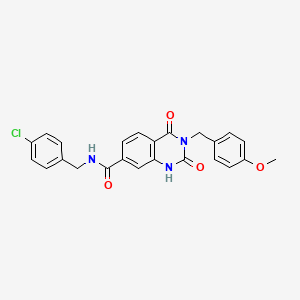 molecular formula C24H20ClN3O4 B6514156 N-[(4-chlorophenyl)methyl]-3-[(4-methoxyphenyl)methyl]-2,4-dioxo-1,2,3,4-tetrahydroquinazoline-7-carboxamide CAS No. 892274-78-1