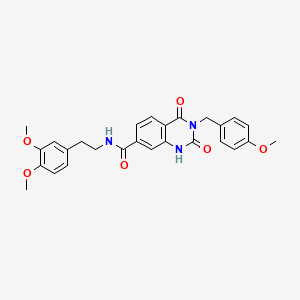 molecular formula C27H27N3O6 B6514160 N-[2-(3,4-dimethoxyphenyl)ethyl]-3-[(4-methoxyphenyl)methyl]-2,4-dioxo-1,2,3,4-tetrahydroquinazoline-7-carboxamide CAS No. 892274-86-1