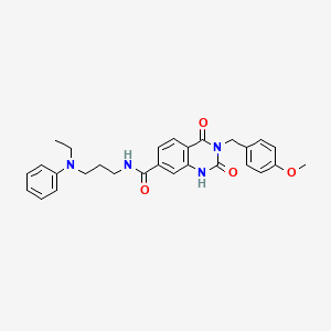 molecular formula C28H30N4O4 B6514165 N-{3-[ethyl(phenyl)amino]propyl}-3-[(4-methoxyphenyl)methyl]-2,4-dioxo-1,2,3,4-tetrahydroquinazoline-7-carboxamide CAS No. 892275-64-8