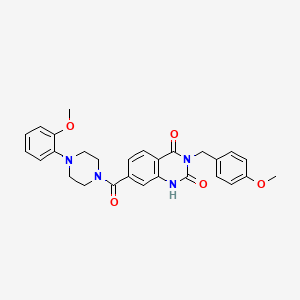 molecular formula C28H28N4O5 B6514172 3-[(4-methoxyphenyl)methyl]-7-[4-(2-methoxyphenyl)piperazine-1-carbonyl]-1,2,3,4-tetrahydroquinazoline-2,4-dione CAS No. 892276-89-0