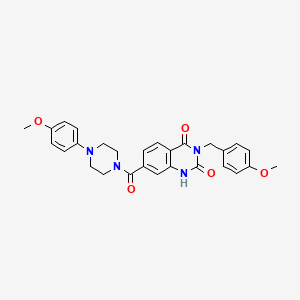 molecular formula C28H28N4O5 B6514173 3-[(4-methoxyphenyl)methyl]-7-[4-(4-methoxyphenyl)piperazine-1-carbonyl]-1,2,3,4-tetrahydroquinazoline-2,4-dione CAS No. 892277-05-3