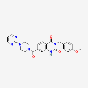 molecular formula C25H24N6O4 B6514183 3-[(4-methoxyphenyl)methyl]-7-[4-(pyrimidin-2-yl)piperazine-1-carbonyl]-1,2,3,4-tetrahydroquinazoline-2,4-dione CAS No. 892277-45-1
