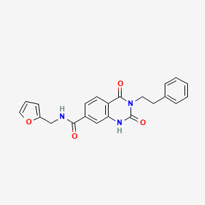 molecular formula C22H19N3O4 B6514190 N-[(furan-2-yl)methyl]-2,4-dioxo-3-(2-phenylethyl)-1,2,3,4-tetrahydroquinazoline-7-carboxamide CAS No. 892278-48-7
