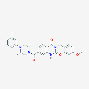 3-[(4-methoxyphenyl)methyl]-7-[3-methyl-4-(3-methylphenyl)piperazine-1-carbonyl]-1,2,3,4-tetrahydroquinazoline-2,4-dione