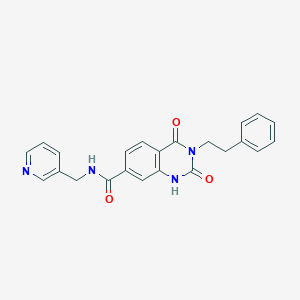 molecular formula C23H20N4O3 B6514207 2,4-dioxo-3-(2-phenylethyl)-N-[(pyridin-3-yl)methyl]-1,2,3,4-tetrahydroquinazoline-7-carboxamide CAS No. 892278-69-2