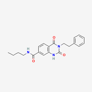 molecular formula C21H23N3O3 B6514225 N-butyl-2,4-dioxo-3-(2-phenylethyl)-1,2,3,4-tetrahydroquinazoline-7-carboxamide CAS No. 892279-01-5