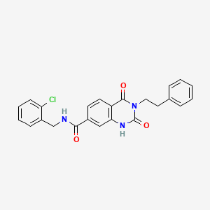 molecular formula C24H20ClN3O3 B6514238 N-[(2-chlorophenyl)methyl]-2,4-dioxo-3-(2-phenylethyl)-1,2,3,4-tetrahydroquinazoline-7-carboxamide CAS No. 892279-25-3