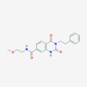 molecular formula C20H21N3O4 B6514258 N-(2-methoxyethyl)-2,4-dioxo-3-(2-phenylethyl)-1,2,3,4-tetrahydroquinazoline-7-carboxamide CAS No. 892279-49-1