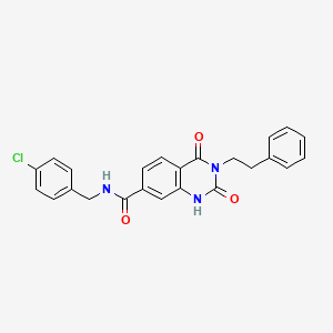 molecular formula C24H20ClN3O3 B6514264 N-[(4-chlorophenyl)methyl]-2,4-dioxo-3-(2-phenylethyl)-1,2,3,4-tetrahydroquinazoline-7-carboxamide CAS No. 892279-57-1