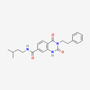 molecular formula C22H25N3O3 B6514269 N-(3-methylbutyl)-2,4-dioxo-3-(2-phenylethyl)-1,2,3,4-tetrahydroquinazoline-7-carboxamide CAS No. 892279-97-9