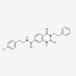 molecular formula C25H22ClN3O3 B6514272 N-[2-(4-chlorophenyl)ethyl]-2,4-dioxo-3-(2-phenylethyl)-1,2,3,4-tetrahydroquinazoline-7-carboxamide CAS No. 892279-89-9