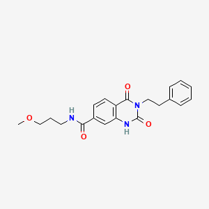 molecular formula C21H23N3O4 B6514277 N-(3-methoxypropyl)-2,4-dioxo-3-(2-phenylethyl)-1,2,3,4-tetrahydroquinazoline-7-carboxamide CAS No. 892280-13-6