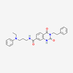N-{3-[ethyl(phenyl)amino]propyl}-2,4-dioxo-3-(2-phenylethyl)-1,2,3,4-tetrahydroquinazoline-7-carboxamide